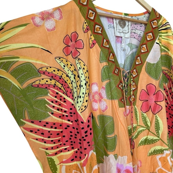 Z&L Europe Colorful Floral Boho Tunic Top, Swim Cover-Up, M - Picture 4 of 12
